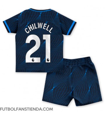 Chelsea Ben Chilwell #21 Segunda Equipación Niños 2023-24 Manga Corta (+ Pantalones cortos)